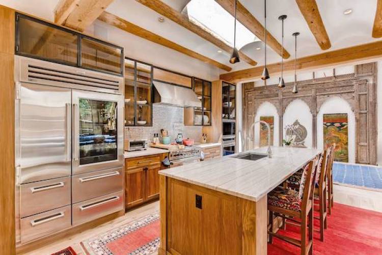 A gourmet kitchen in a Santa Fe vacation home