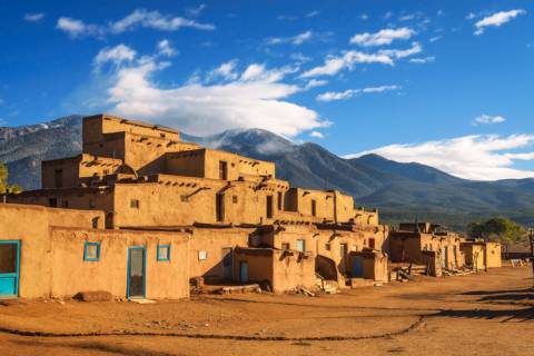 A view of the architecture in Taos Pueblo A view of the architecture in Taos Pueblo
