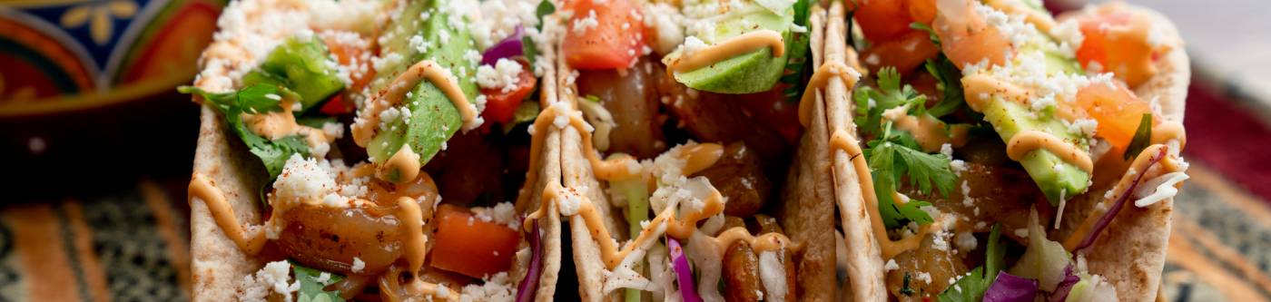 Tacos on a platter at a Mexican Restaurant in Santa Fe